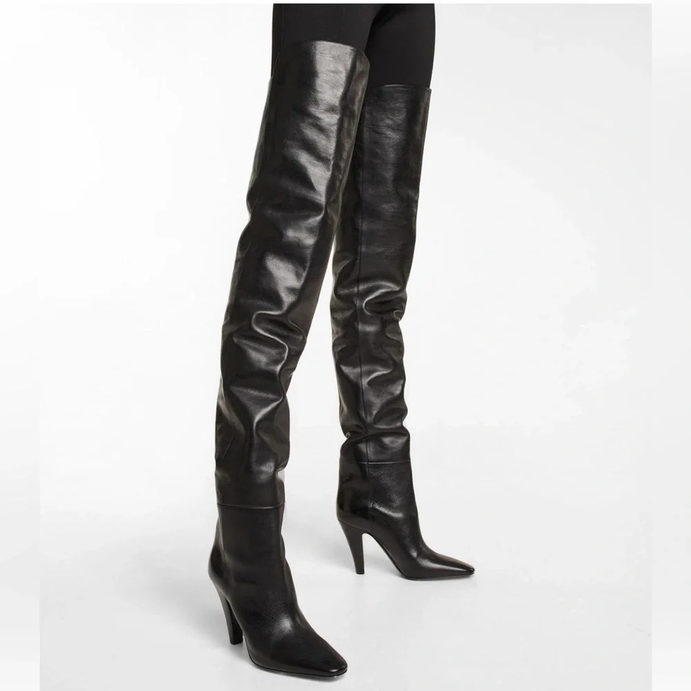Saint Laurent Betty 94 Over The Knee Leather Boots